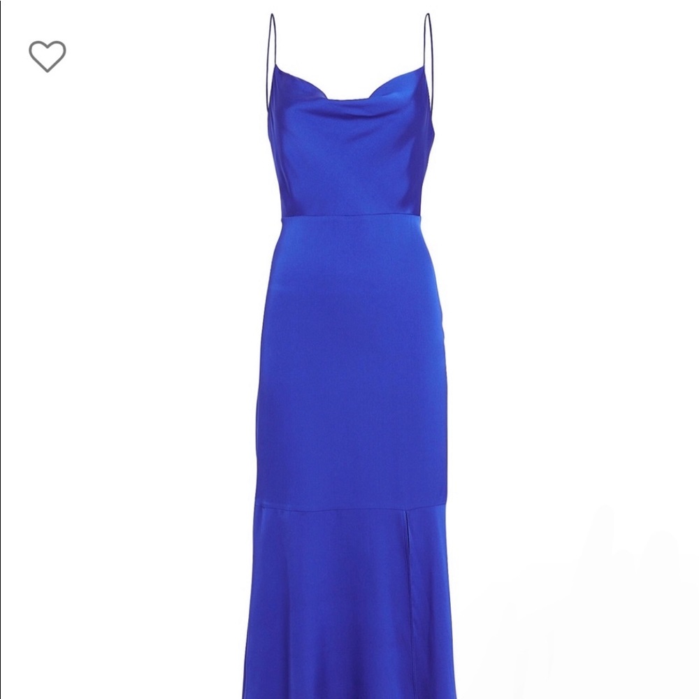 NWT Intermix Silk Cowl Neck Slip Dress Royal Blue